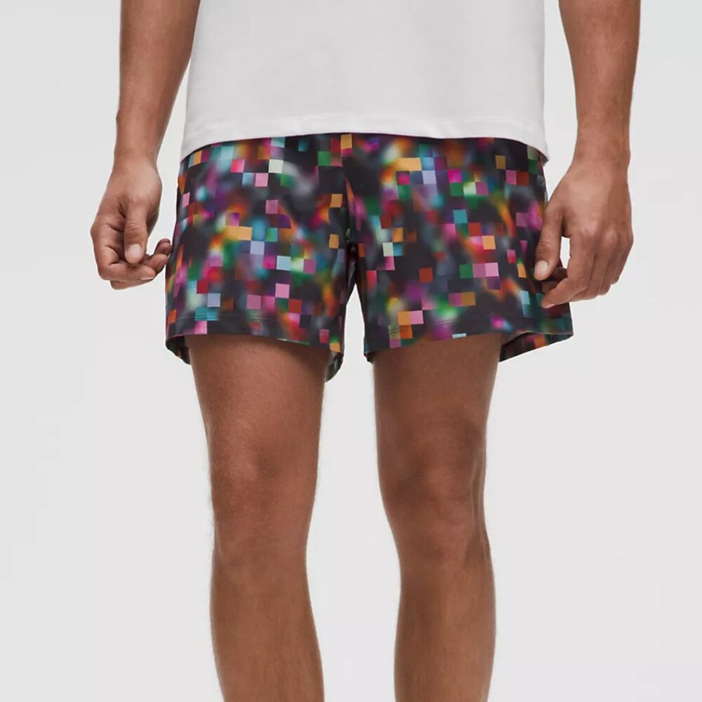 Lululemon Men's Pace Breaker Linerless Shorts 5", Rainbow Multi Color, Medium